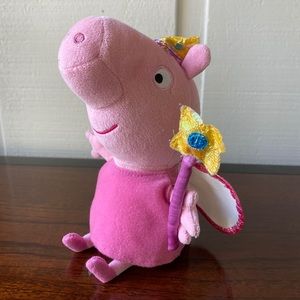 Pink Peppa Pig Plush Princess w/ Crown & Wand